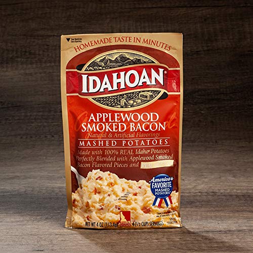 Image of Idahoan Mashed Potatoes, Applewood Smoked Bacon, 4 oz (Pack of 4)