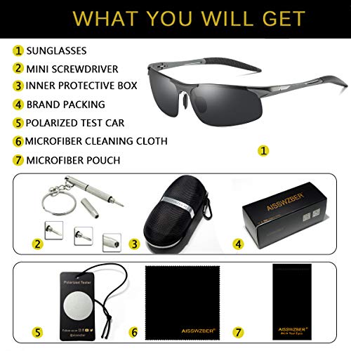 Image of Mens Sports Polarized Sunglasses Driving Metal Frame UV Protection Sunglasses For Men 8177