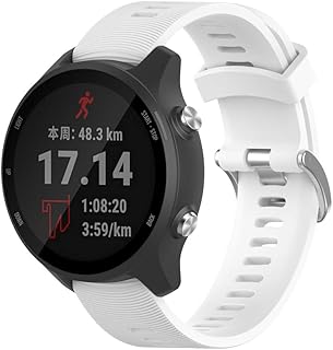 Compatible with Garmin Forerunner 245M スポーツ 腕時計 ベルト シリコン 時計 交換用 バンド (ホワイト)