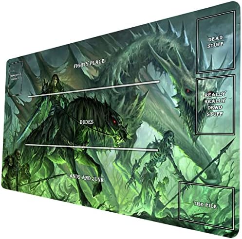 Playmat for MTG Gathering 14" x 24" TCG Play Mat Board Game Trading Card Game Mat(Zombie Dragon)(11)