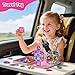 WMXDU 42-Piece Glitter Magnetic Tiles Travel Set with Pink Metal Box - Portable STEM Building Blocks for Kids Ages 3-8 Boys & Girls STEM Montessori Educational Toys for Airplane Car Rides