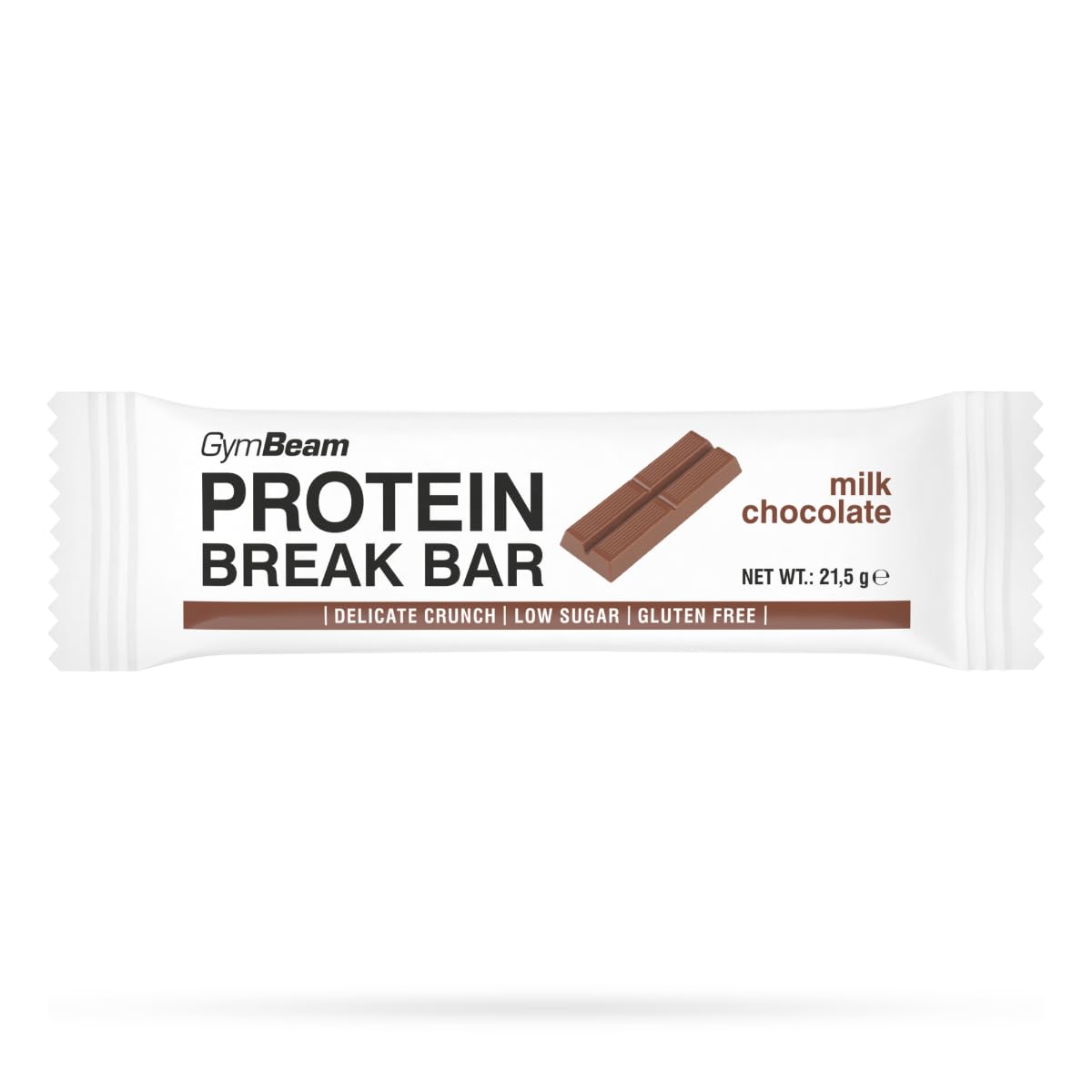 GymBeam Barretta Proteica Break 25 x 21,5 g, Barretta Proteica Senza Zuccheri, Snack con Cialda Croccante e Strato di Crema al Cioccolato, Pochi Zuccheri, Ricca di Proteine, Senza Glutine e OGM