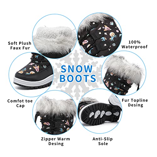 peggy piggy Boy's Girl's Winter Boots Outdoor Waterproof Cold Weather Snow Boots Warm Shoes(Toddler/Little Kid)2