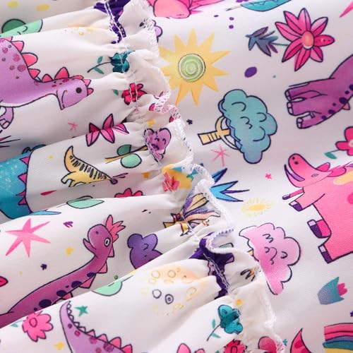 Toddler Girl Dress Kids Ruffle Sleeve Floral Smocked Sundress Sleeveless Swing Tiered Dresses 2-8 Years 6