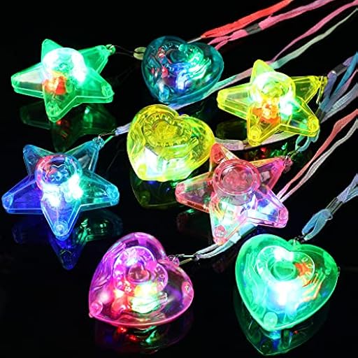 Toyvian 8 Piezas de Collares con Luces LED para Niños Colgantes de Plástico con Luz LED Collares con Estrellas LED Rellenos de Bolsas de Golosinas Estrellas de Plástico Y Collares de | Ya disponible en tu tienda friki favorita! En mundofriki.es!
