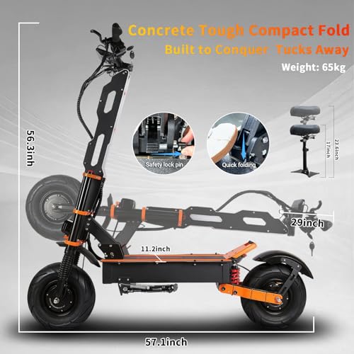 Toursor X8P Electric Scooter (AT) - 10000W Motor, 52 MPH Top Speed, 65 Mile Range - Image 3