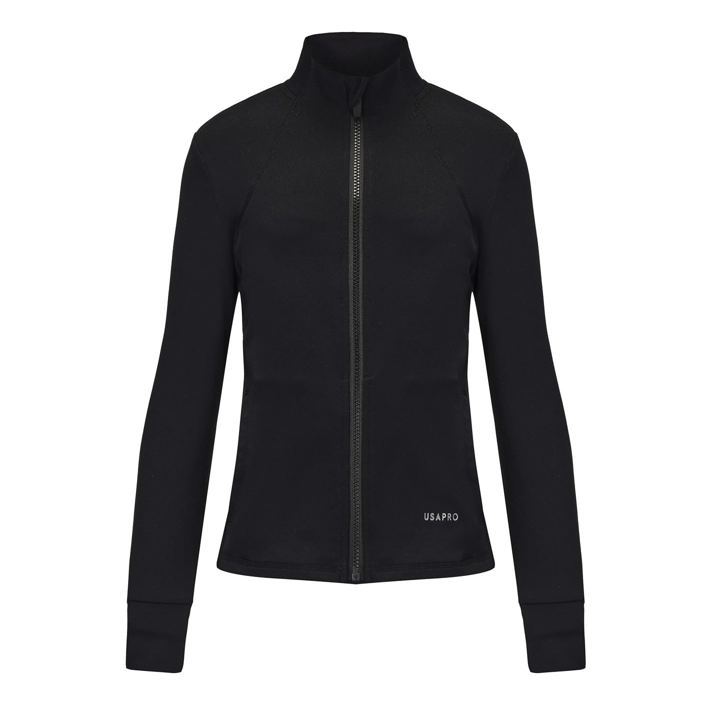 USA Pro Kids Training Fitness Jacket Juniors Long Sleeve Black 9-10 Years