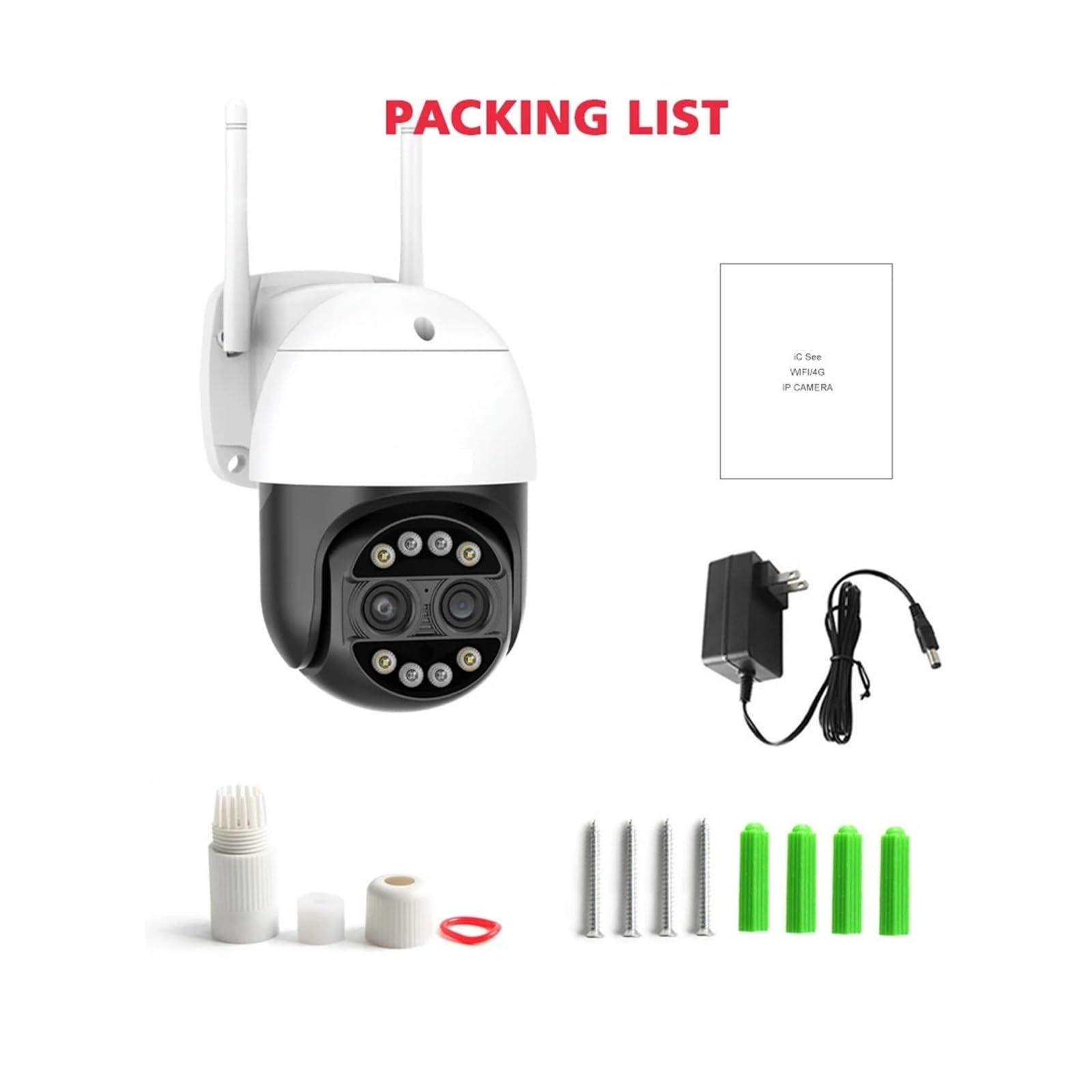 Telecamera WiFi esterna PTZ a doppio obiettivo da 8 MP 4 MP | Caméra IP 8X Zoom Avec Suivi Humain Par IA Et Zoom Automatique Pour La Surveillance De Sécurité(Eu plug,4MP WIFI Add 32GB)