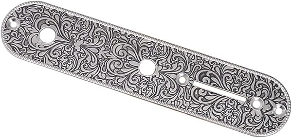 Amazon _ B Baosity ベースギター用1ピース亜鉛合金コントロールプレートコントロールプレート, 銀 _ エレキギターフレット _ 楽器・音響機器