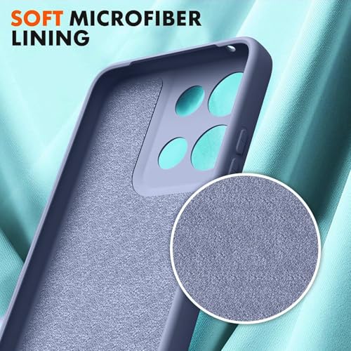 Image of DIZORO Microfiber Candy Case for Motorola G86 Power 5G Smooth Touch Cushion Liquid Soft Silicone Gel Rubber Phone Cases Non-Slip Full Body Protective Shockproof Back Cover -Lavender Grey