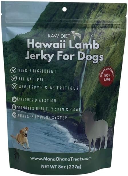 Hawaii Lamb Jerky for Dogs – Freeze-Dried Raw Diet – 100% Single Ingredient Lamb – All Natural Dog Treat – Made in Maui, Hawaii – 8 oz (227g) - Image 1 of 2