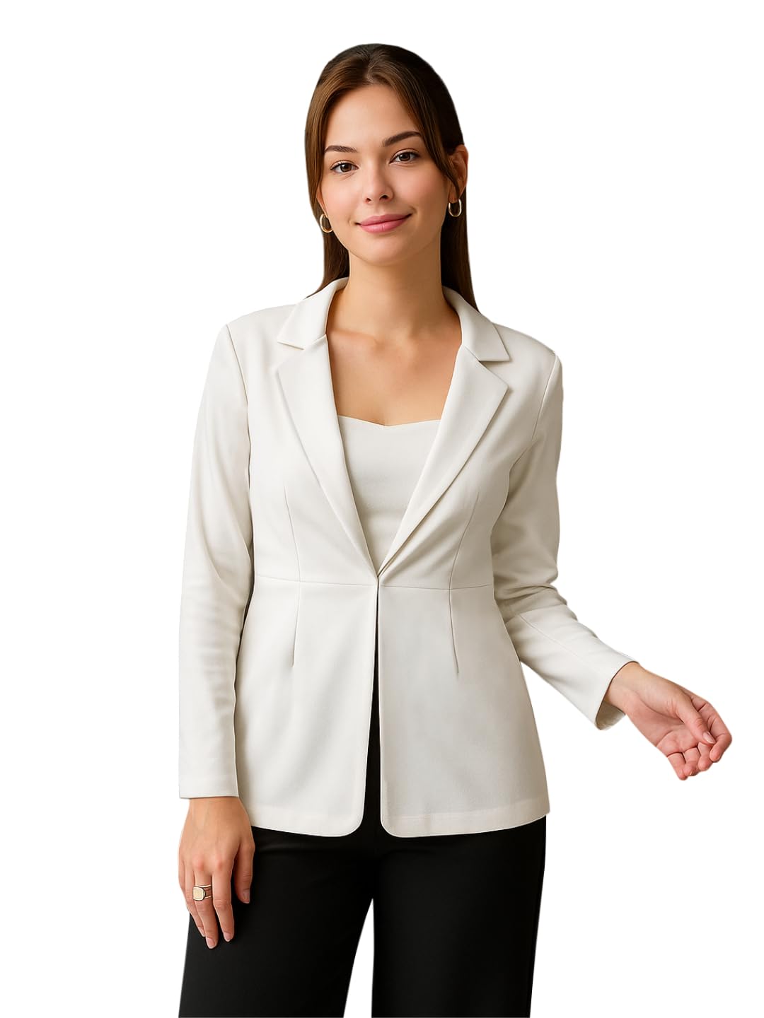 martini get high ! Martini Women Western Blazer | Front Open | Stretchable | Easy Wash | Unlined | Formal Office Wear (White - Size : XS-XL)-picture-23