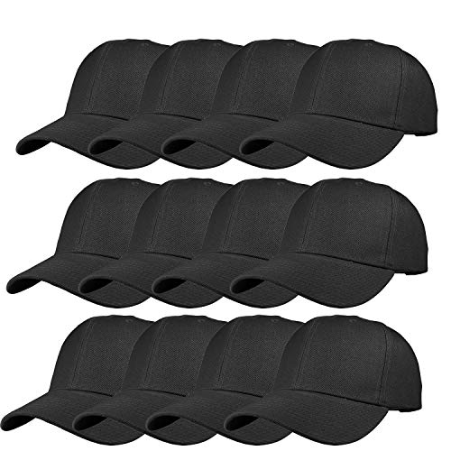 Image of TZ Promise 12 Pack Wholesale Unisex Plain Solid Color Adjustable Baseball Caps Hats
