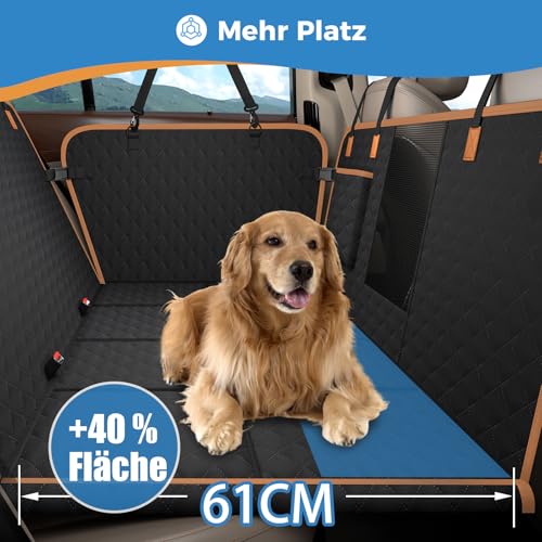 MyeMdan Hundedecke Auto Rücksitz, wasserdicht, Kratzfest Hunde-Autositz Rücksitz, mit 8 stabilen Hartholzplatten, für die meisten Autos, SUVs