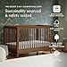 Babyletto Scoot 3-in-1 Convertible Baby Crib - GREENGUARD Gold Certified - Convertible Crib to Toddler Bed and Daybed - Baby Bed with 4 Adjustable Heights - Wooden Crib - Natural Walnut