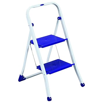 Steel 2 Step Foldable Ladder Household Ladder Indoor Outdoor Anti-Skid Stairs Step Stool