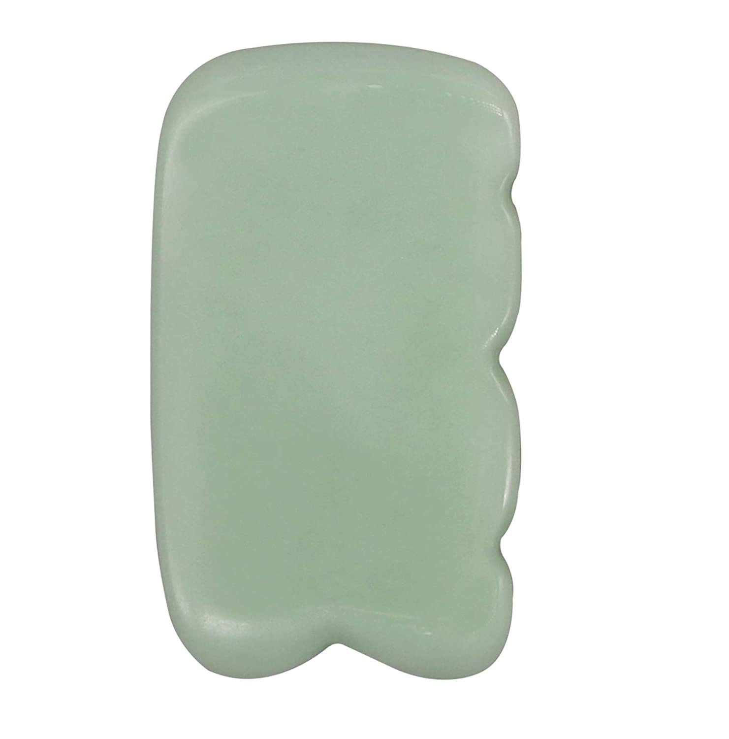 ORILEY OR-GSB-HZ-7-6 Hand Use Gua Sha Scraping Massage Tool for Facial Glow, Blood Circulation, Natural Jade Stone Removes Toxins, Prevents Wrinkles, Boost Radiance of Complexion (Light Green)