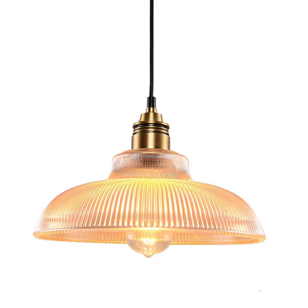 Suspension E27 de style scandinave industriel en fer et verre