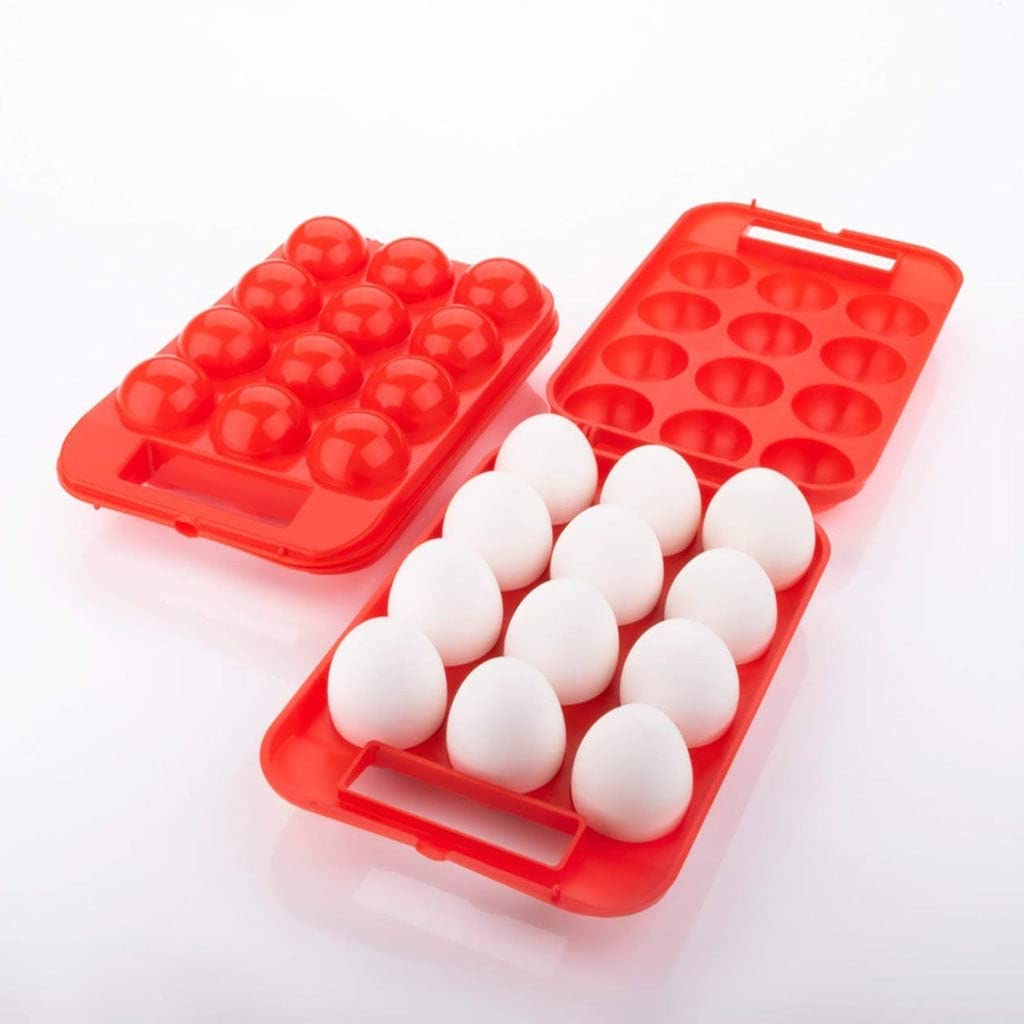 Remonde egg holder Plastic Egg Carry Tray Holder Carrier Storage Box-12 pcs eggs (Colours may be vary)