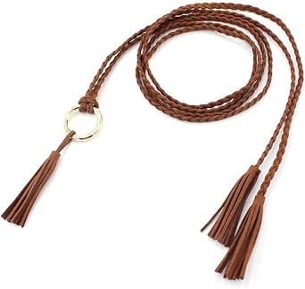 Bohemian Tassel Waist Belt - 250cm Cotton Braided Rope Belt For Dresses, Skirts, Pants