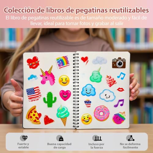 Álbum reutilizable para stickers A5, 2 unidades (negro y transparente), 30+30 hojas sueltas, 4 herramientas, almacenamiento de stickers, para journaling y proyectos artesanales miniatura 5