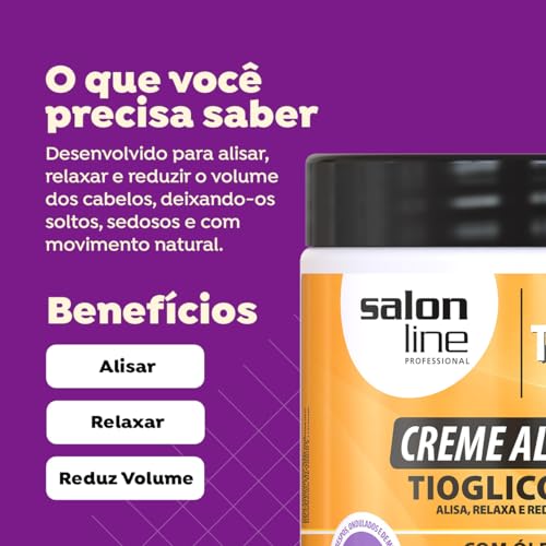 Creme Alisante - Manga Médio Pote, 500 gr, Salon Line, Salon Line