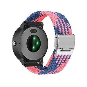 Niboow 20mm Armband für Garmin Venu Sq 2/Venu Sq 2 Music/Venu Sq/Venu Sq Music/Venu 2 Plus/Venu, Nylon Weben Ersatzarmband Armbänder für Garmin Vivoactive 5/Vivoactive 3/Forerunner 245 – Blau/Pulver