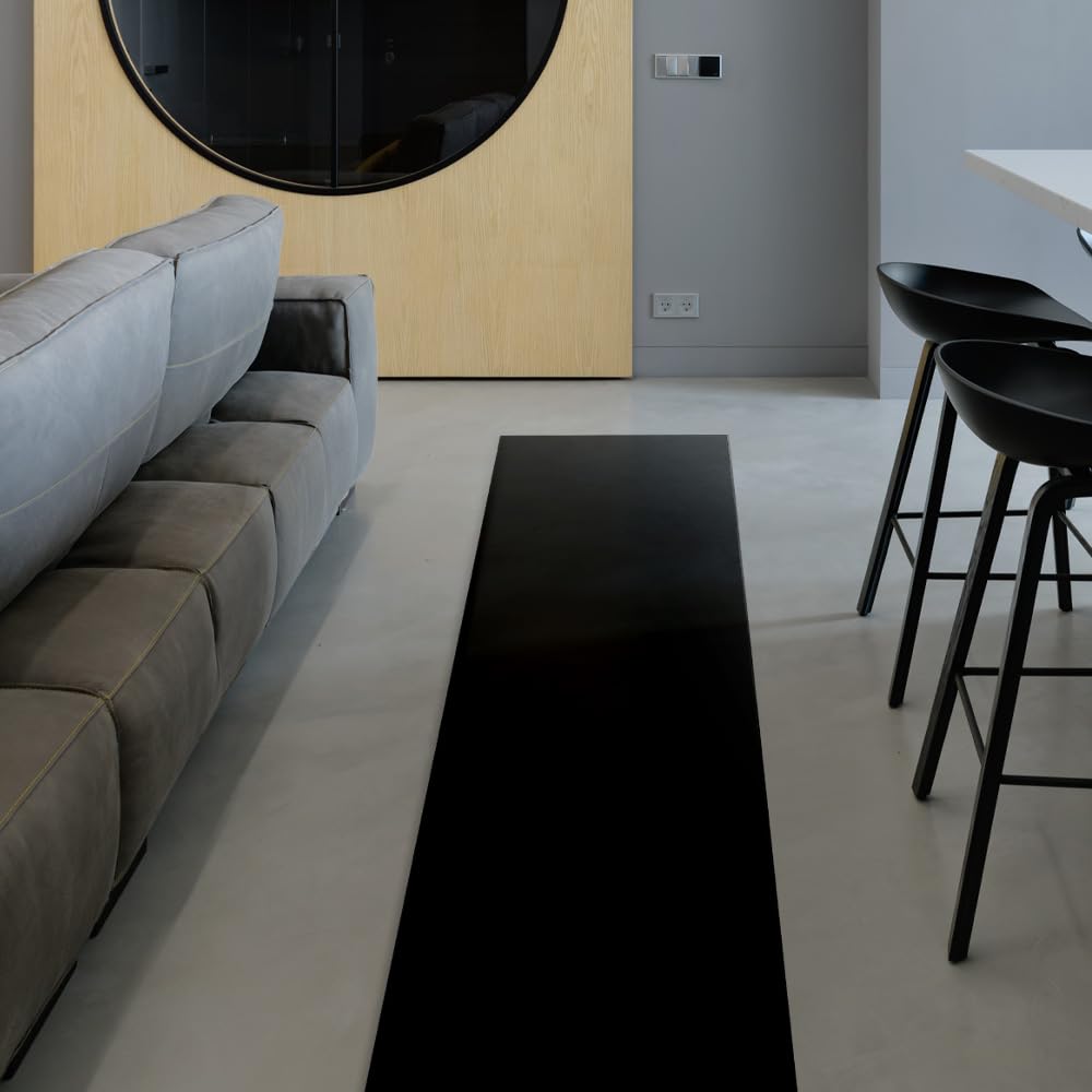 OLIVO.shop - Alfombra de cocina de PVC, multiusos, se puede cortar a medida, lavable, antideslizante, para cocina, baño, lavandería, 50 cm de ancho, rollo múltiple negro, 50 x 600 cm