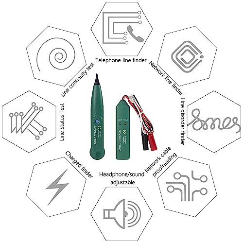 CJBIN Cable Tracker, vyhledávací zařízení pro rozbití kabelů, robotická sekačka, multifunctional Cable Checker Wire Cable Tester pro údržbu sítě Collation, test telefonního vedení, zkouška kontinuity LAN, síťový kabel Tester