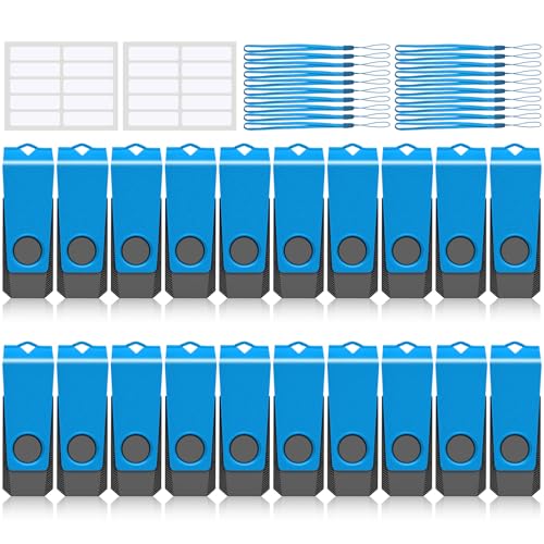 20-Pack 4GB USB Flash Drive Bulk AGECASH Zip Drive USB2.0 Thumb Drive, Blue