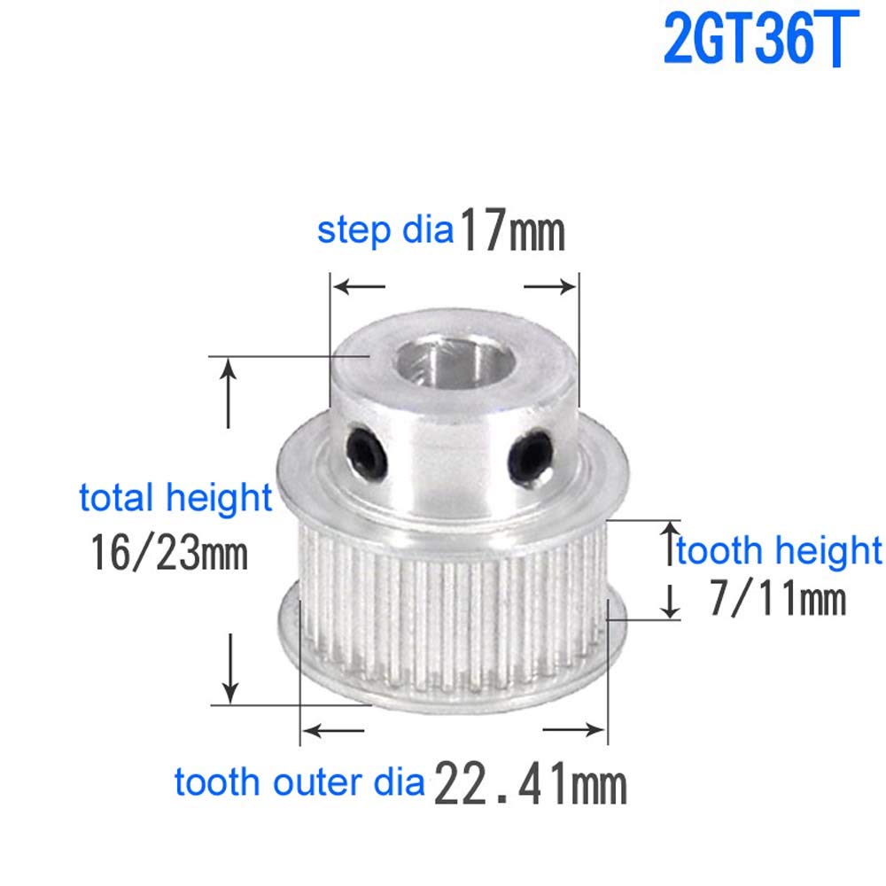 GT2 36-Tooth Timing Belt Pulley – 6mm Bore, 2mm Pitch, For 3D Printer & CNC Machines