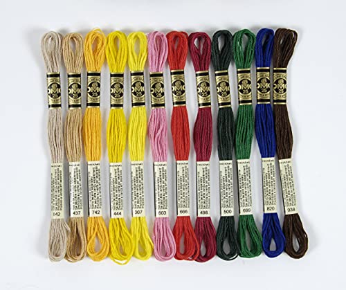 DMC - Assortment of Mouliné Special 117MC Threads – Vitamins & Essentials Colours – 100% Cotton – 2 Packs of 24 Skeins of 4 Metres | Embroidery Thread, Ideal Cross Stitch