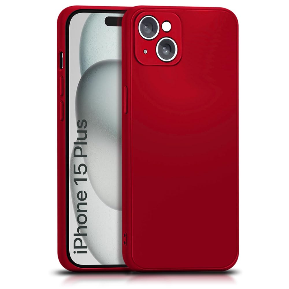 WOW IMAGINE Back Cover for Apple iPhone 15 Plus | Ultra Slim Soft Rubberised Case | Inner Velvet Fabric Lining | Matte Silicone Flexible Mobile Case | Camera Protection - Crimson Red (B0CY2SGN22) Amazon Price History, Amazon Price Tracker