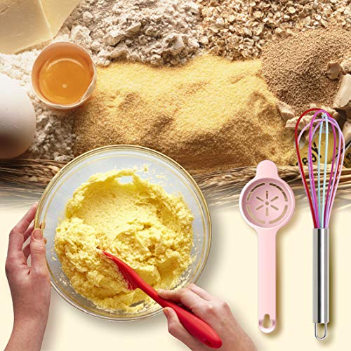 9 Piece Silicone Spatula Set - 446°F Heat Resistant Rubber Spatula .Kitchen Spatulas.Plastic Spatula. for Cooking, Baking, Mixing. Nonstick Cookware friendly. BPA-Free,Dishwasher Safe (Mixed Colors)