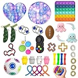 TAIPPAN Fidget Toy Set, 33Pack Sensorial Findget Toys Pack Barato para niños adultos, juguetes anti-ansiedad para aliviar el estrés, con Push Pop Squeeze Toy para adultos niños regalo