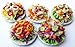 5 Assorted Salad with Plate for Dollhouse Miniature Food 1:6 Scale Realistic Clay Food for Dollhouses, Doll Accessories (A)