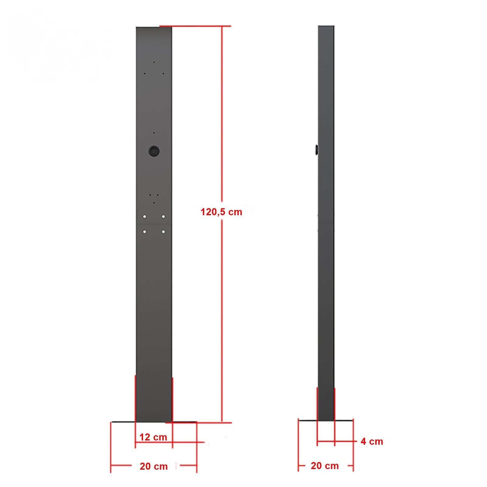 Generico Estock1speed Supporto in Ferro Palo Colonnina Universale Verticale con Tetto Stazione di Ricarica per Tutti I Tipi di WallBox Veicoli Elettrici (Monofacciale Standard)