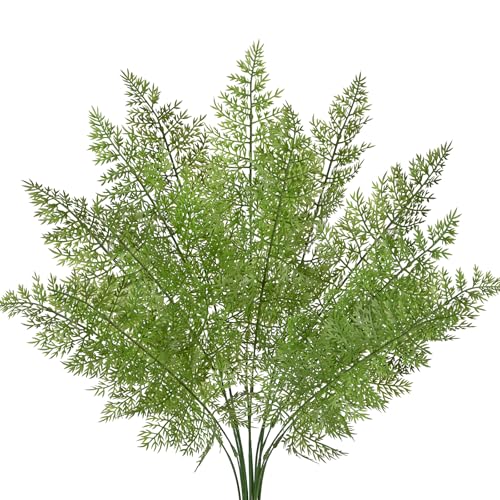 DILATATA 12PCS Artificial Fern Leaves Stems Tropical Faux Fern Foliage Greenery Picks Fake Fern Plants for Vase Wedding Bouquets Home Garden Indoor Outdoor DIY Decor