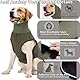 TOPSOSO Beruhigungswesten für Hunde mit Kapuze Rollkragenpullover Beruhigungsweste Klettverschluss zur einfachen Einstellung und Reflektierenden Streifen Hundemantel für ängstliche Hunde(Olive M)