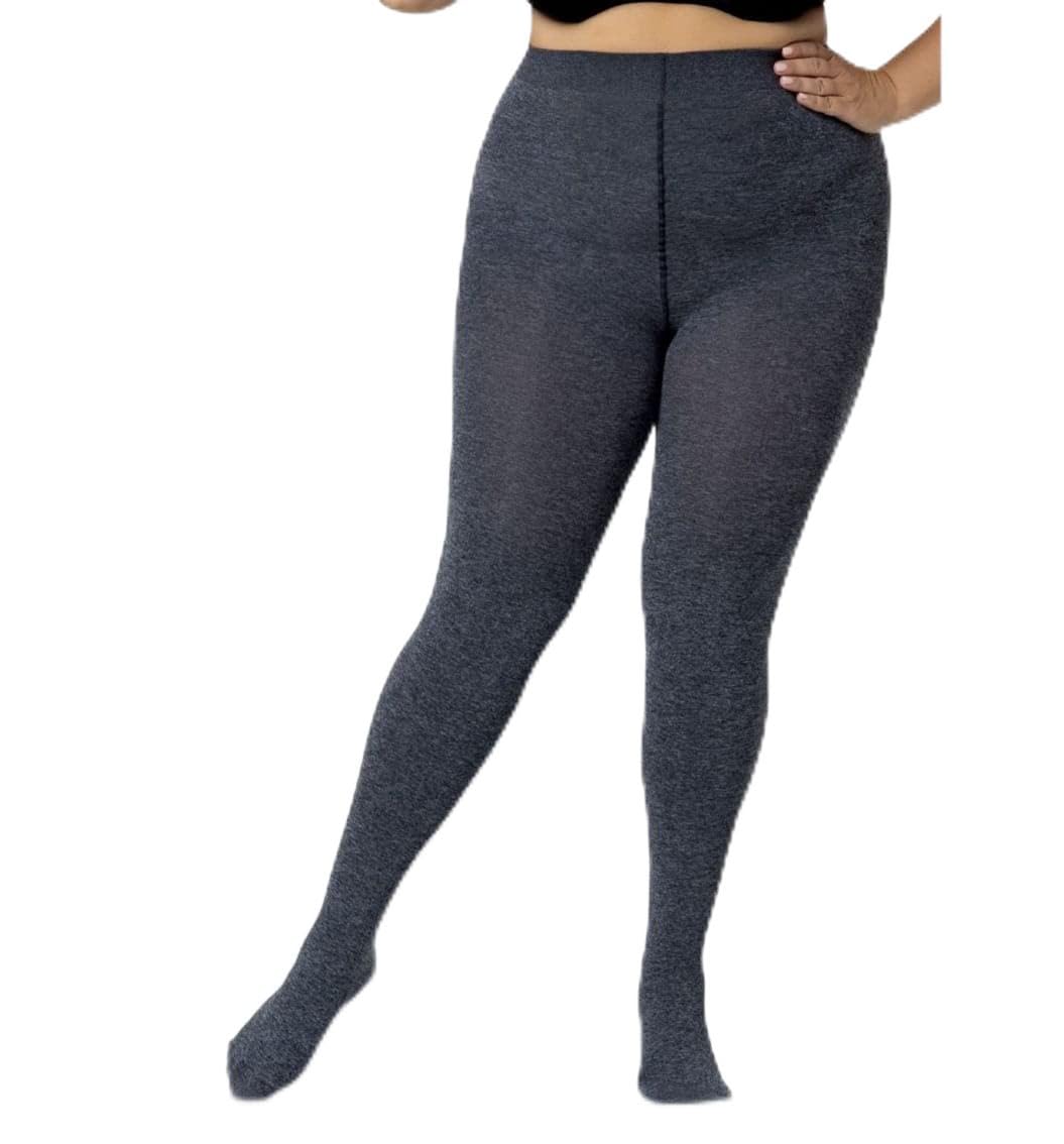 Panti medias tupidas jaspeadas Madeira contra el frío con tejido elástico anticanas 4