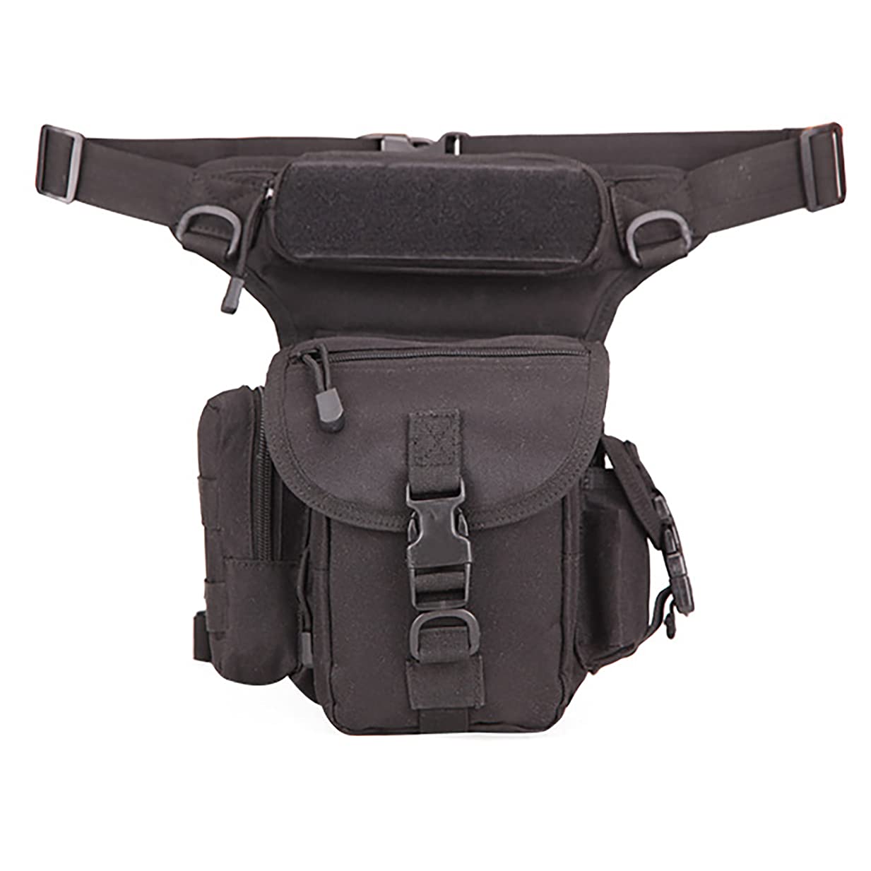 Multi-Purpose Drop Leg Bag Waist Tactical Military Thigh Pouch Shoulder Bag Outdoors Fishing Hunting Camping Hiking - Black