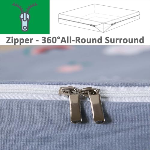 Futon-Matratzenbezug, 100 % Baumwolle, mit Reißverschluss, japanischer Boden-Futonbezug, maschinenwaschbar, volle Größe, 360°-Wickel-Design