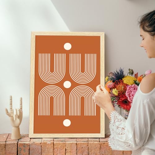 Image of ArtX Paper Bohemian Pattern Wall Painting For Living Room, Drawing Room Decoration Big Size, Boho Framed Painting for Wall Decoration, Wall Decor For Bedroom, Multicolor, 12.0 x 18.0 inches, Set Of 3