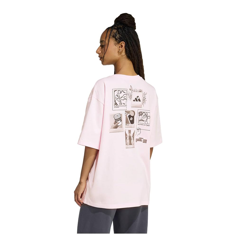 adidas Women's MINI Embroidery Oversized Graphic T-Shirt