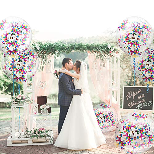 Sumind SUMIND-JUMBO CONFETTI BALLOONS-01 10 Pieces 36 Inch Jumbo Confetti Balloons Round Latex Balloons Multicolor Sequin Balloons For Birthday Wedding Engagement Party Decoration thumb #6