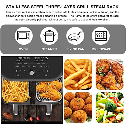 Luejnbogty Air Fritteuse Rack für Ninja Dual XL Luftfritteuse, mehrschichtiges Dehydrator-Toastregal für Ninja Foodi DZ201 DZ40 Luftfritteuse – Bild 6