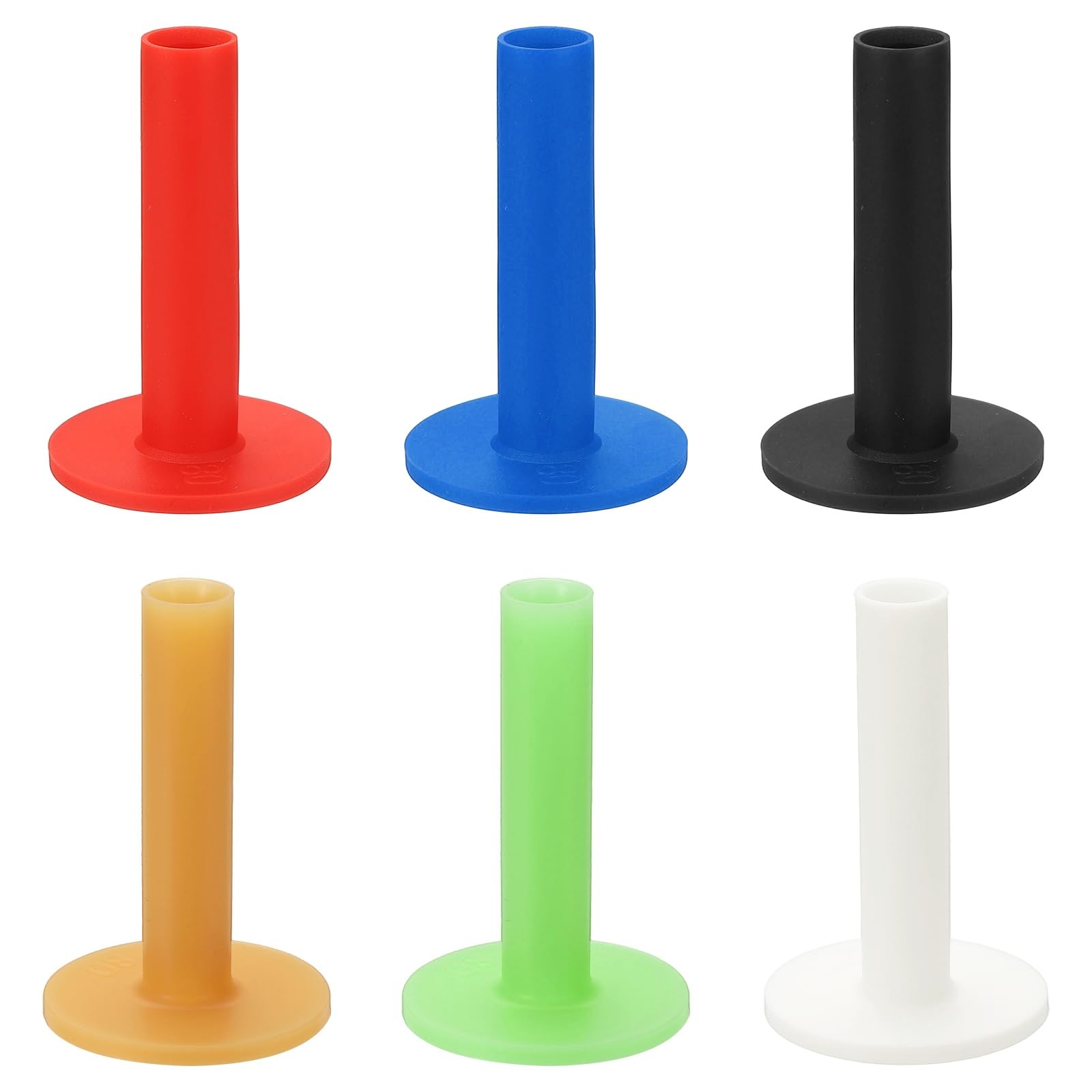 YELARXI Rubber Golf Practice Tee, Driving Tee 3.1 Inch & 6 Pack & Rubber & 6 Colors-Fitting for (Indoor/Outdoor/Golf Hitting Mats/Courses/Backyards/Lawns) — image 1
