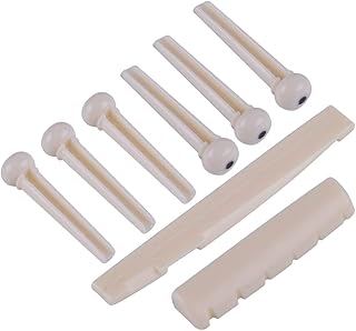 6pcs Strings Bridge Pins with Saddle Nut Set for Acoustic Guitar