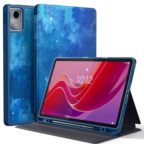 EasyAc Funda para Lenovo Tab M11 TB330 2024, Slim Folio Protectora Tablet Carcasa con Lenovo Tab M11 11 Pulgadas, Múltiples Ángulo de Visión, Estrella Azul