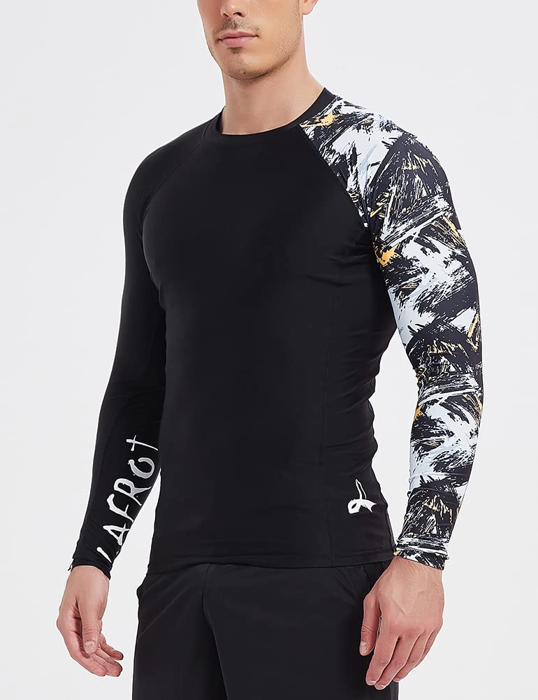 LAFROI - Rash Guard da Uomo, a Maniche Lunghe, con UPF 50+, a Compressione, CLYYB, Uomo